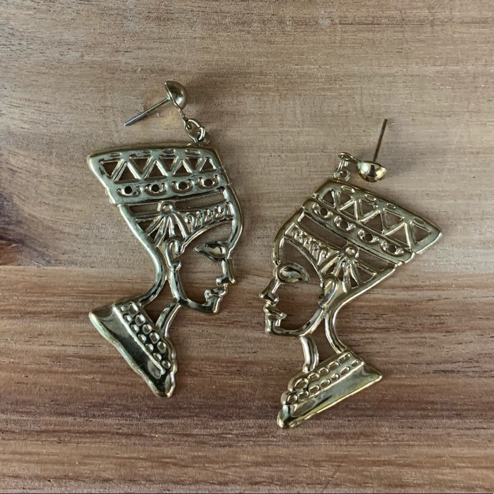 Vintage Queen Nefertiti Goddess Earrings